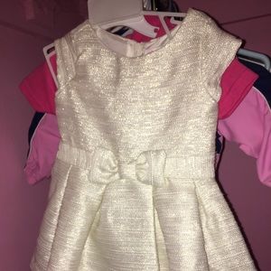 Shimmery cream and gold dress
